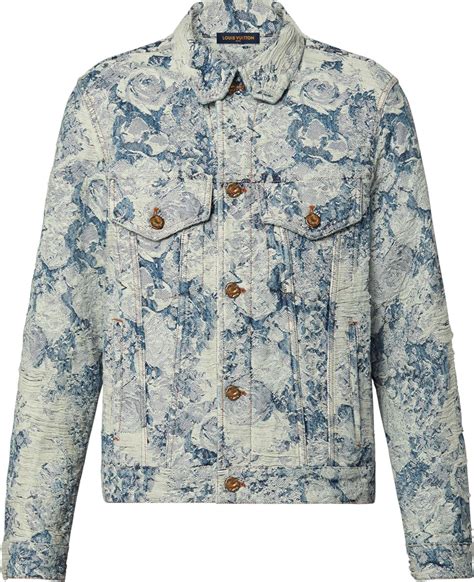 lv floral denim jacket|Monogram Printed Denim Jacket .